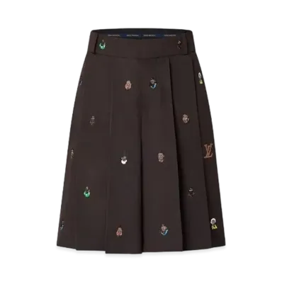 Louis Vuitton Embroidered Pleated Shorts "Brown"
