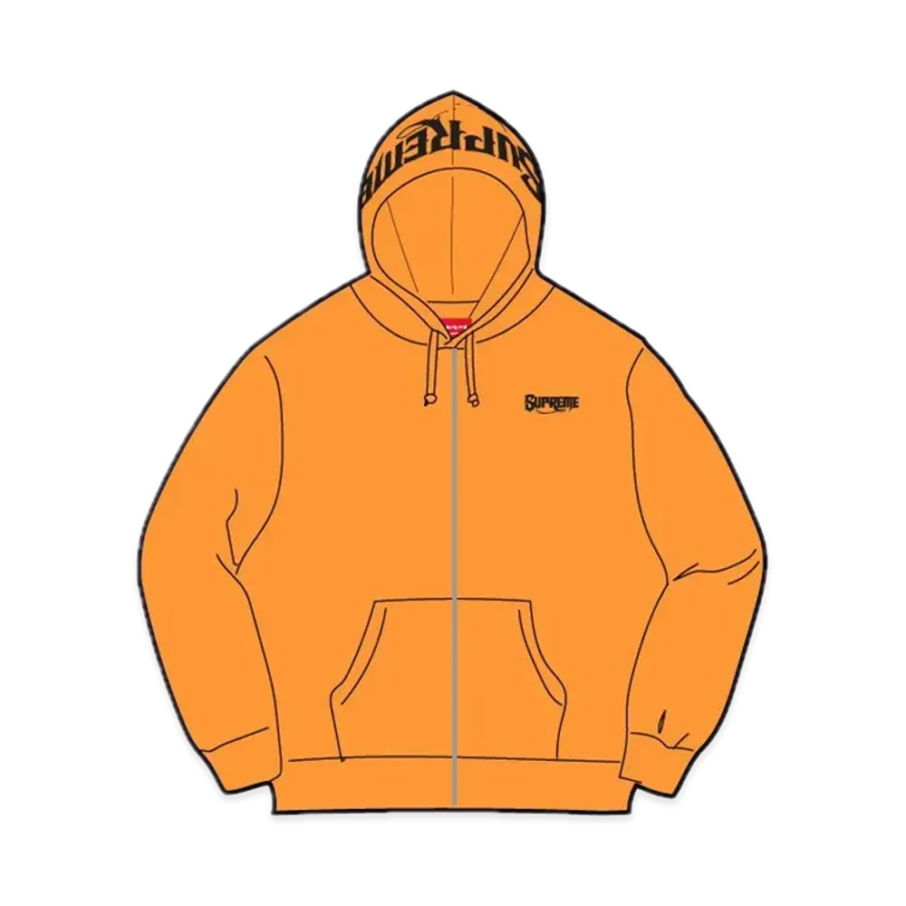 Supreme Mister Cartoon Zip Up Hooded Sweatshirt "Tangerine"