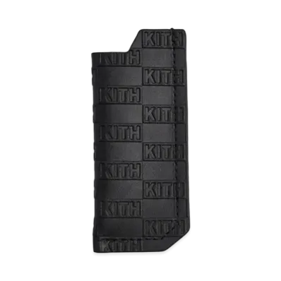 Kith Monogram Leather Lighter Pouch "Black"