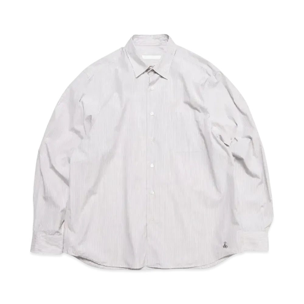 SOPHNET. Stripe Relax Fit Shirt "Gray Stripe"