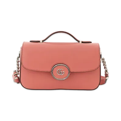GUCCI Women's Dark Leather Mini Petite GG Handbag "Pink"