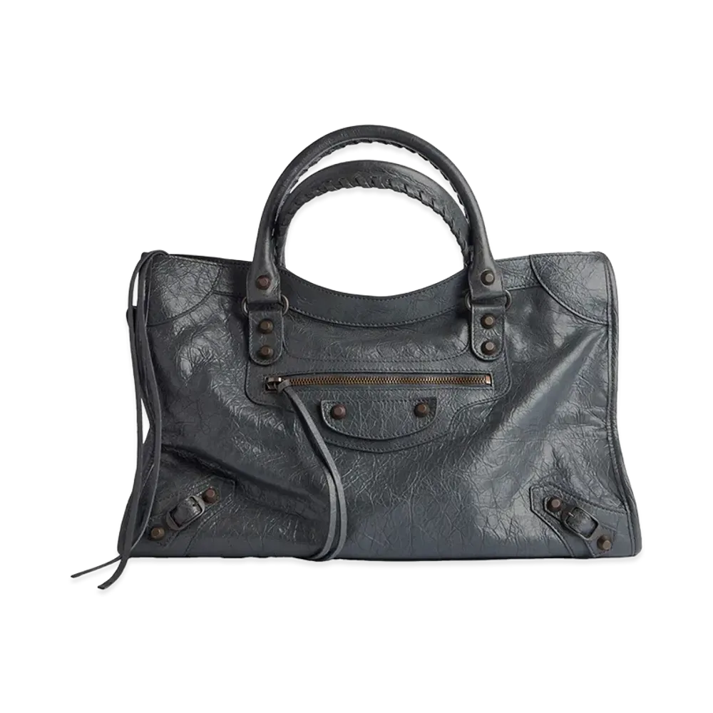 BALENCIAGA Women's Borsa Le City Medium In Pelle Arena "Gray"