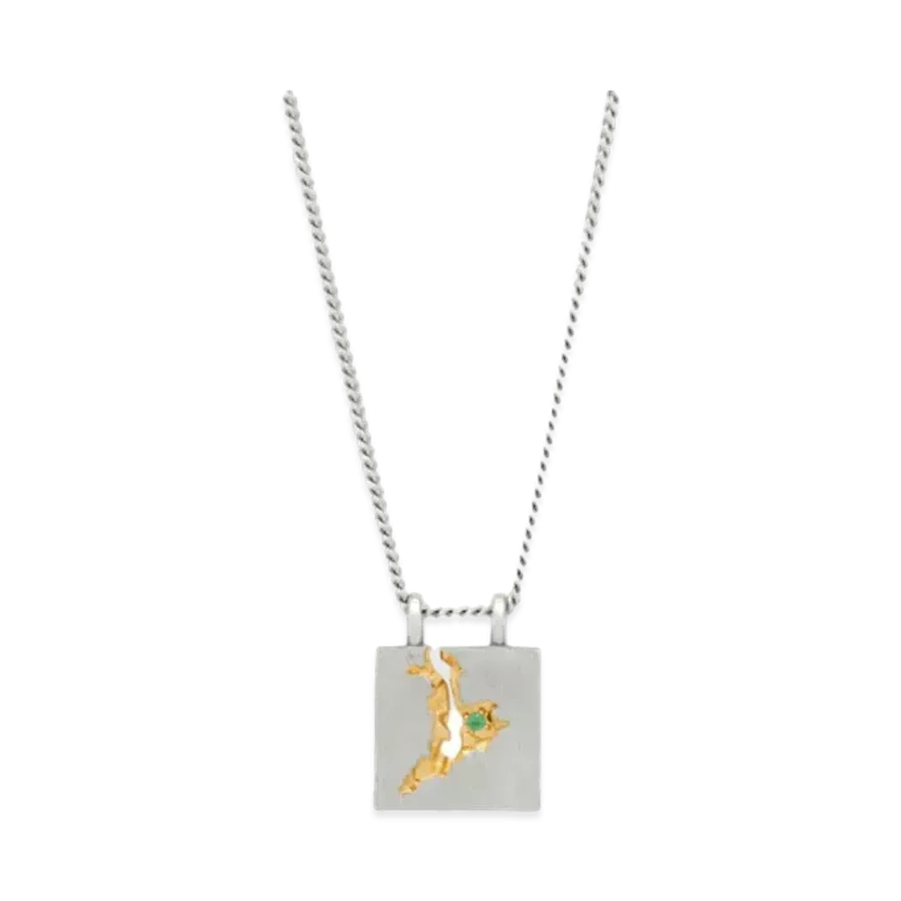 TOMWOOD Mined Pendant Emerald "Silver"