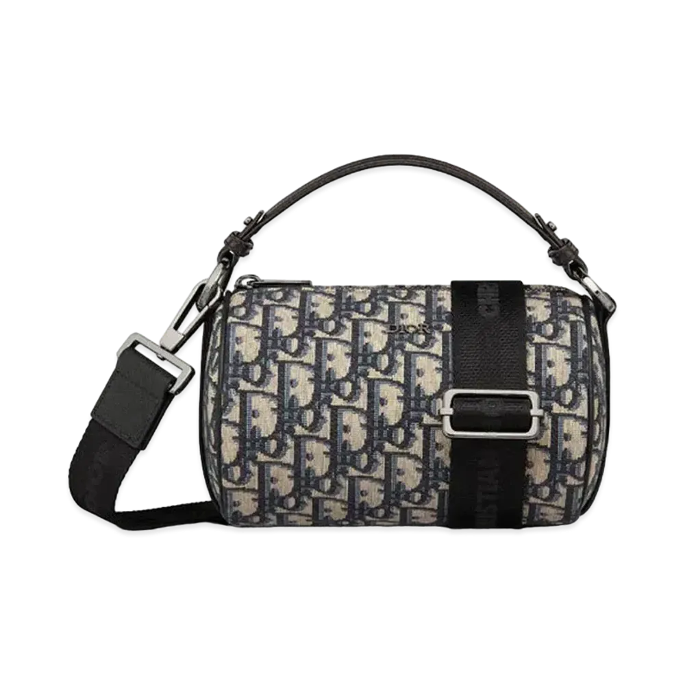 Dior Roller Mini Messenger Bag Dior Oblique Jacquard & Grain Calfskin "Beige"