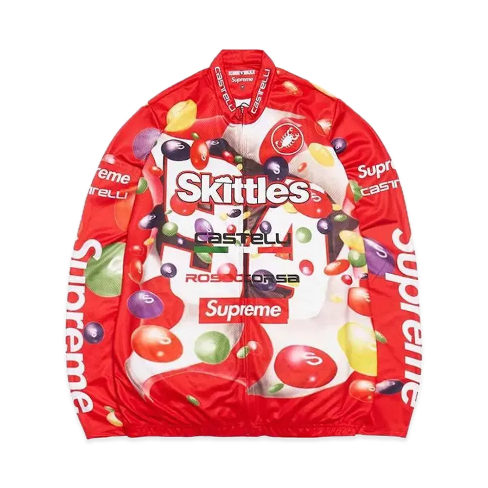 シュプリーム x スキットルズ カステリ エルエス サイクリング ジャージー "レッド"