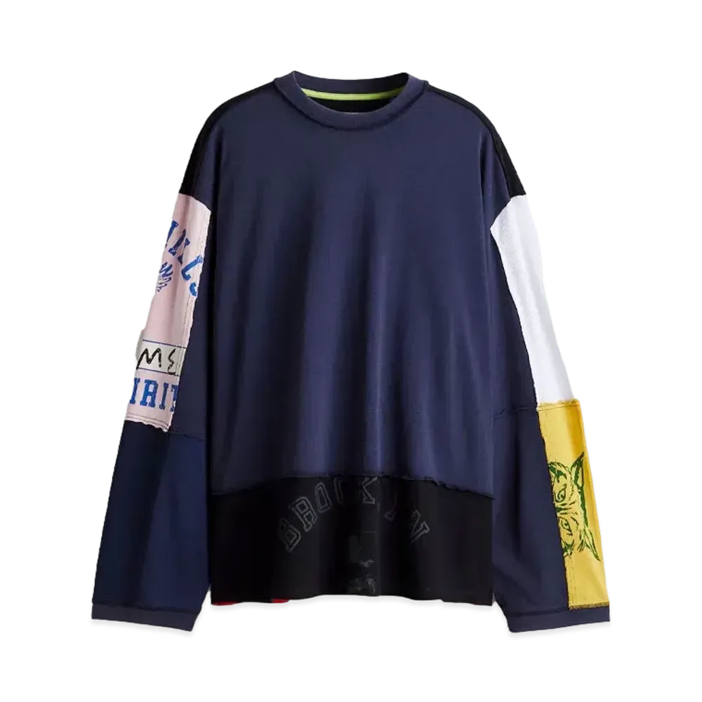 HERONPRESTON x H&M H2 Long Sleeve Jersey Top "Navy Blue/Color Block"