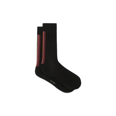 Paul Smith Artist Stripe Backline Socks "Black"