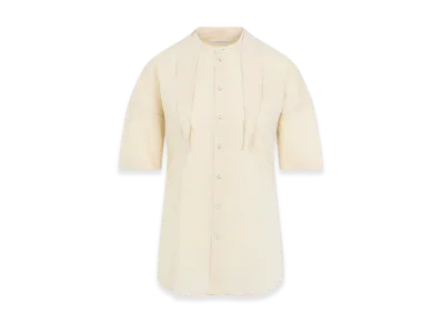 LEMAIRE Women's Short Sleeve Scarf Shirt "Ice Apricot"