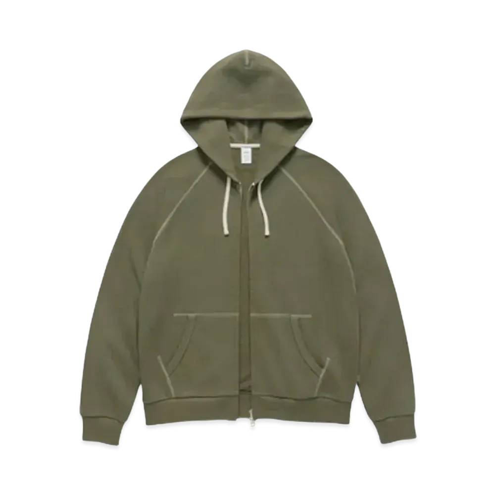 JJJJound J70 Zip Hoodie "Light Olive"