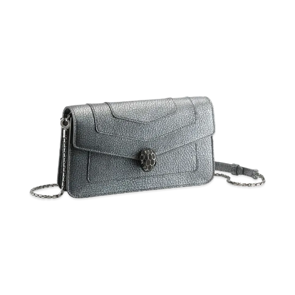 BVLGARI Serpenti Forever Chain Wallet "Grey"
