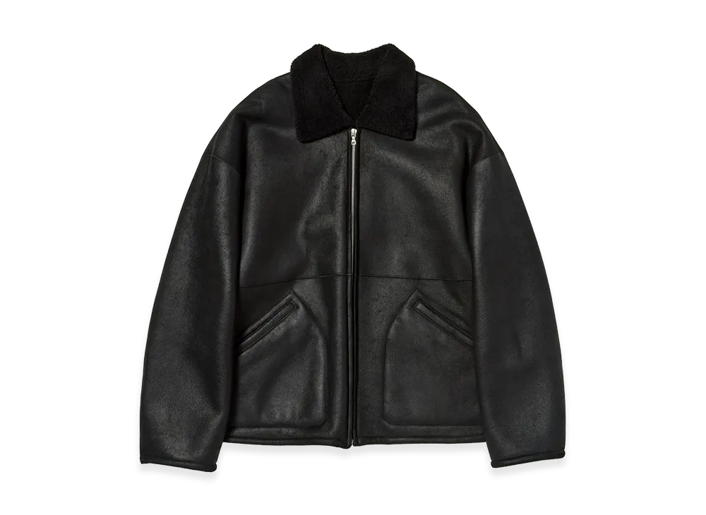 AURALEE Women's Merino Mouton Zip Blouson "Black"