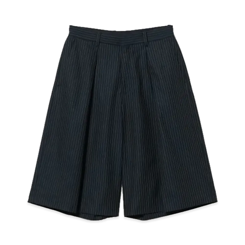 BEAMS FUTURE ARCHIVE One Tuck Wide Shorts "Navy"