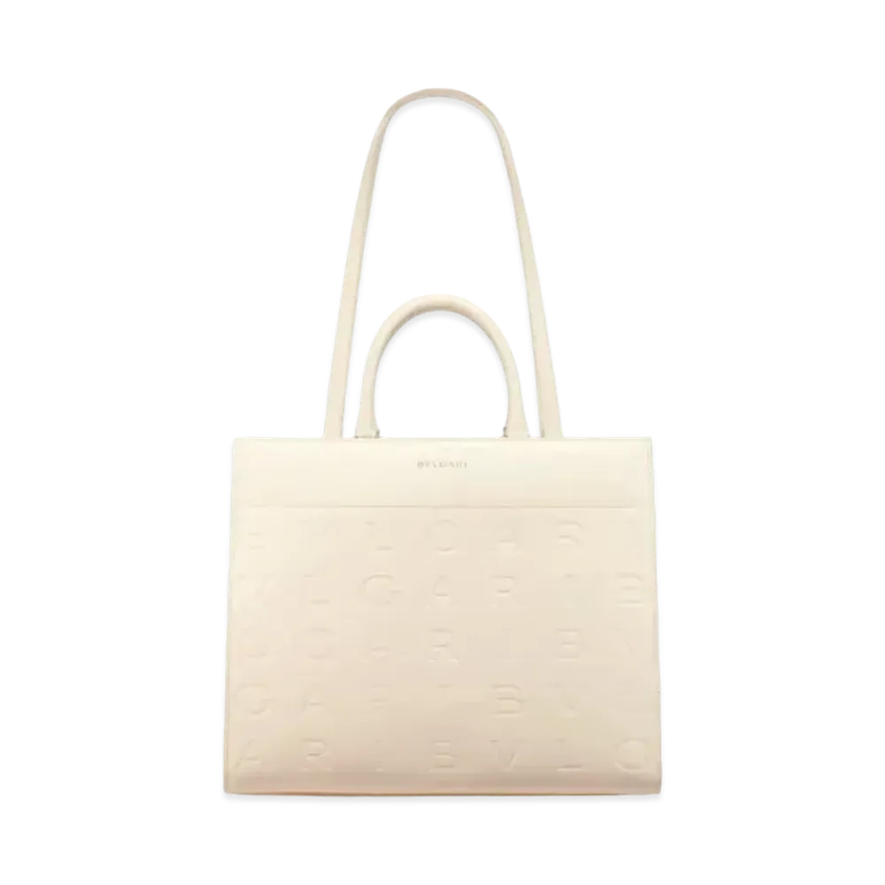 BVLGARI BVLGARI Logo Infinitum Tote "White"
