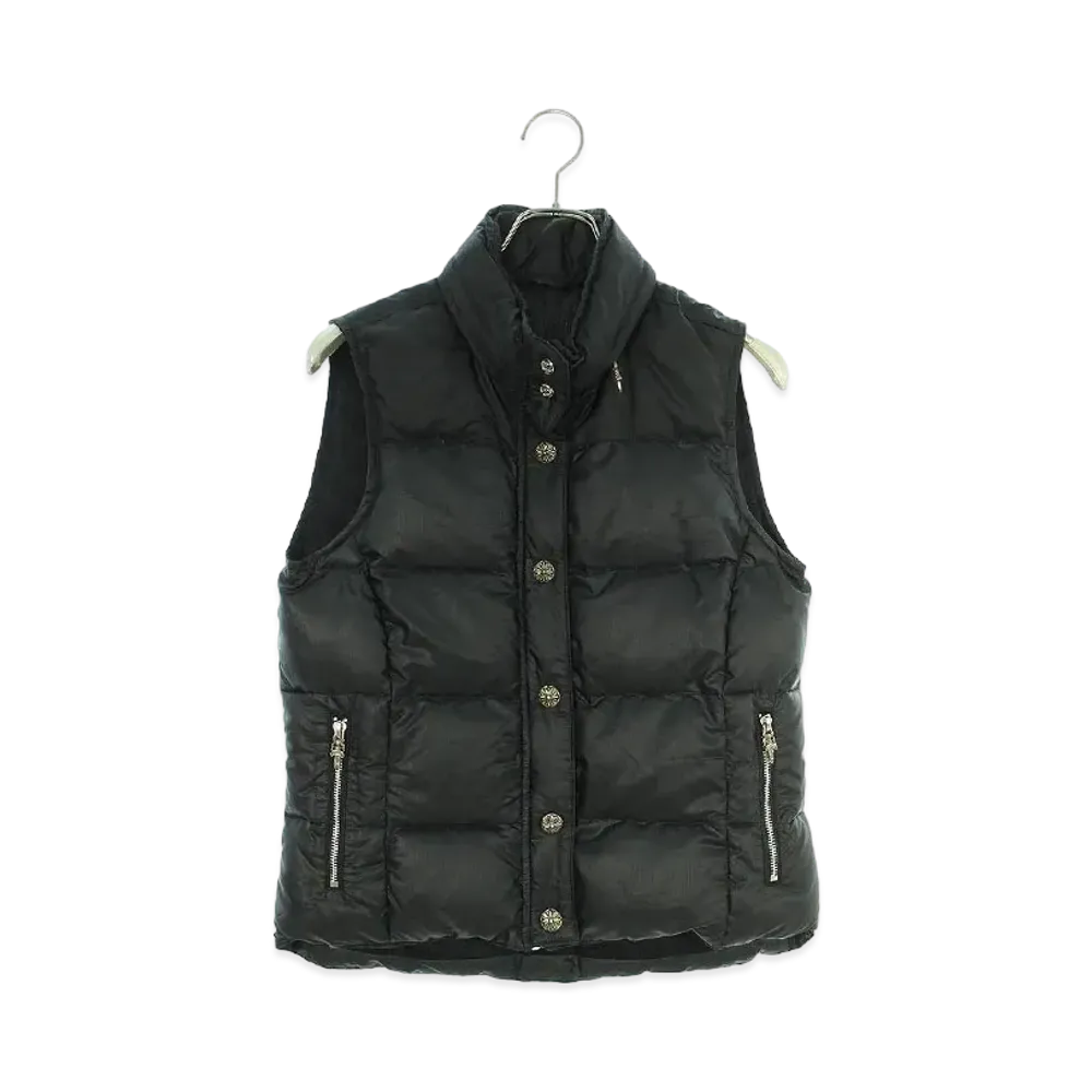 Chrome Hearts Stiff Cross Ball Button Nylon Down Vest "Black"