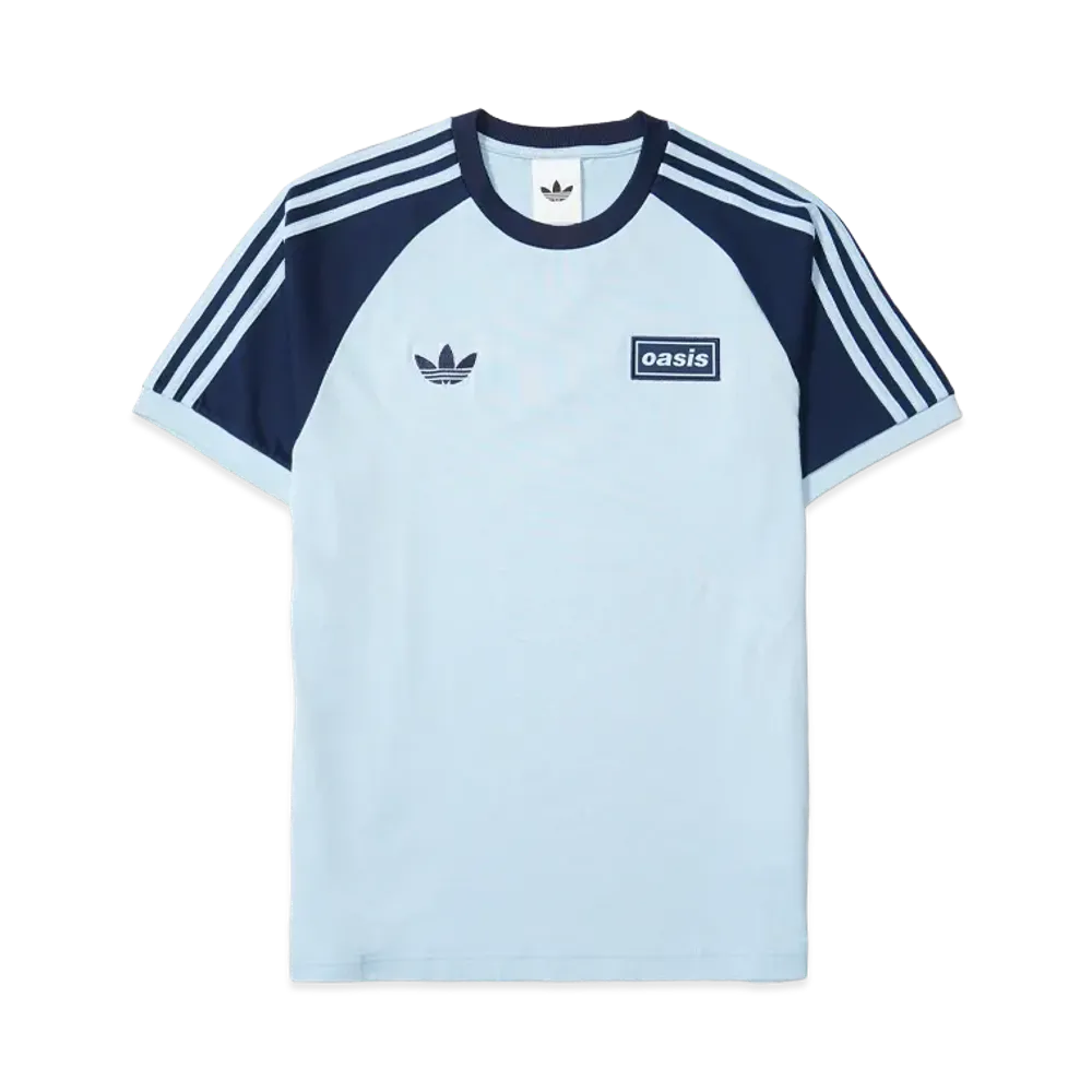 adidas x Oasis Tour 3-Stripes T-Shirt "Clear Sky/Night Indigo"