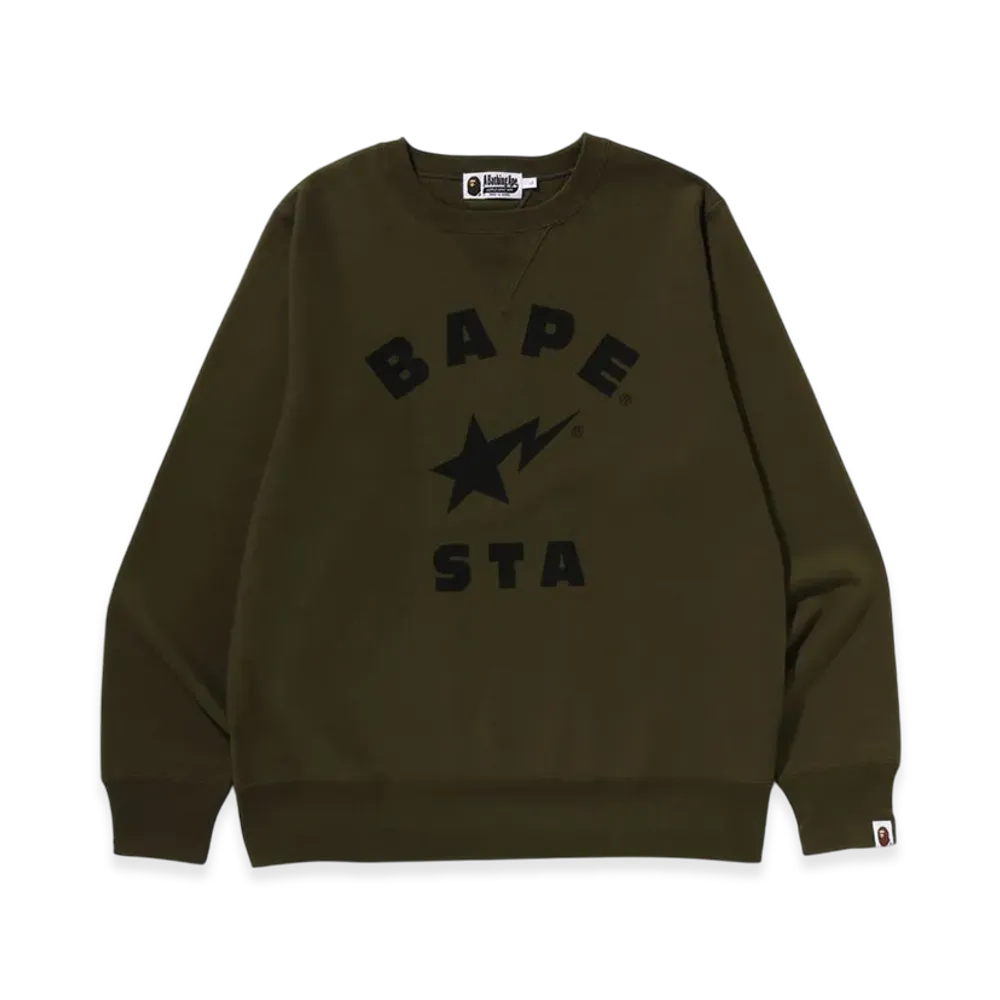 A BATHING APE Bape Sta Crewneck Sweatshirt "Olive Drab"