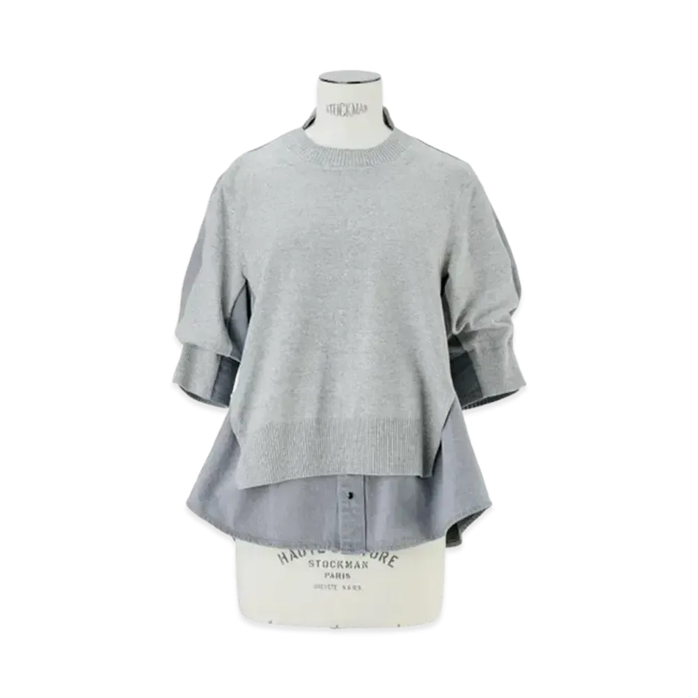 sacai Denim x Knit Pullover "Gray"