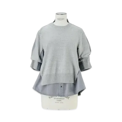 sacai Denim x Knit Pullover "Gray"