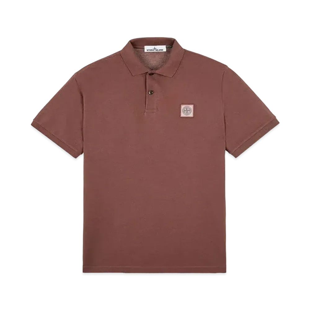Stone Island 22R39 50/2 COTTON PIQUE_REGULAR FIT "Mahogany Brown"