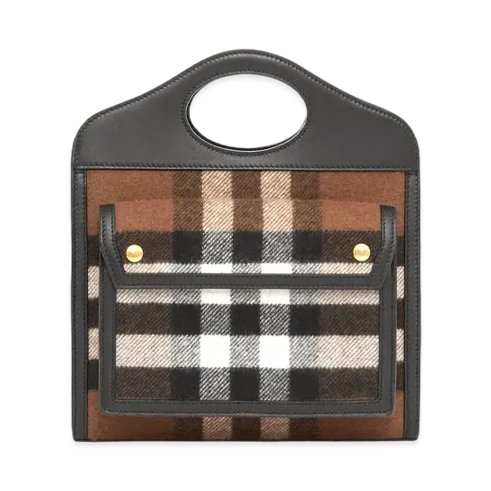 Burberry Mini Check Cashmereleather Pocket Bag "Black"