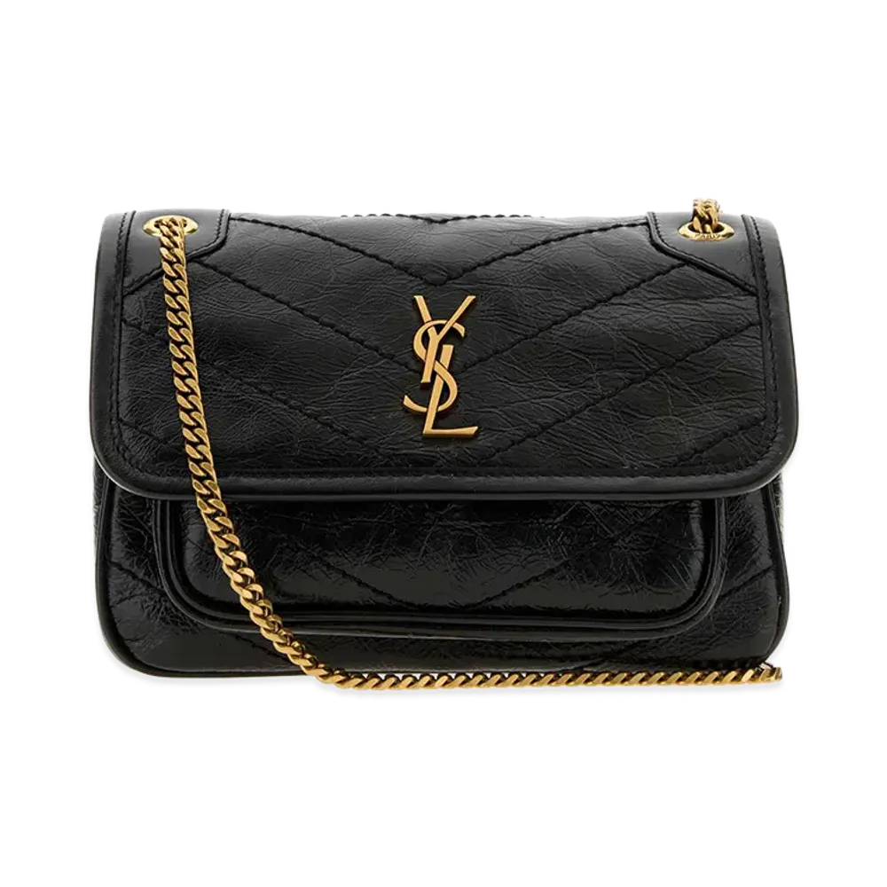 Saint Laurent Women's Leather Mini Niki Shoulder Bag "Black"