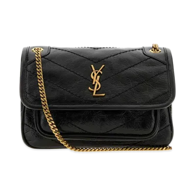 Saint Laurent Women's Leather Mini Niki Shoulder Bag "Black"