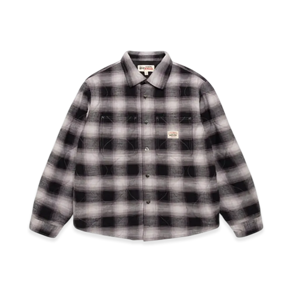 Stussy Quilted Plaid Shirt Jacket "Gray"