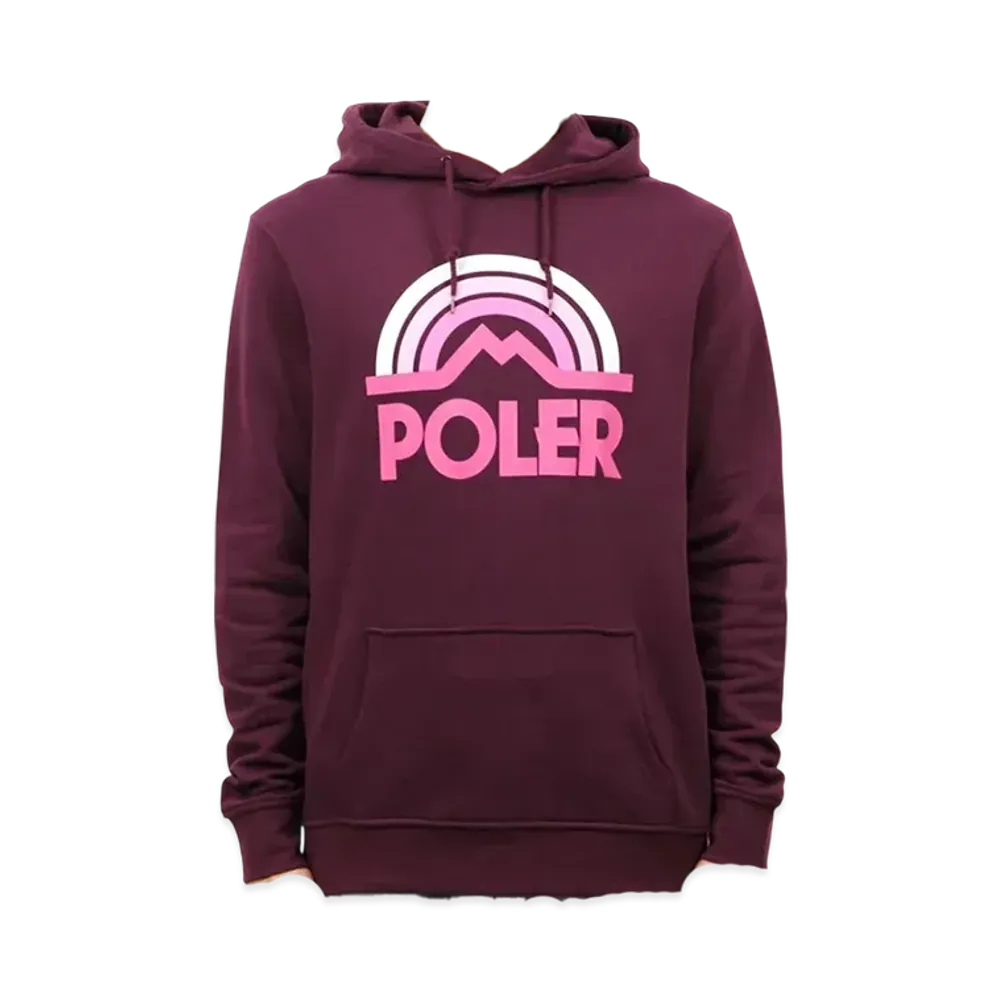 POLeR Mountain Rainbow Hoodie "Burgundy"