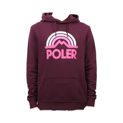 POLeR Mountain Rainbow Hoodie "Burgundy"