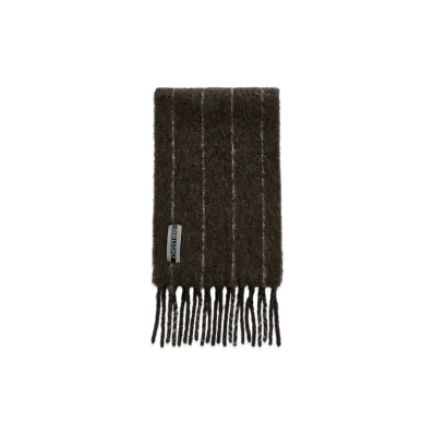 OUR LEGACY Estate Scarf "Brown Pinstripe Fuzzy Alpaca"