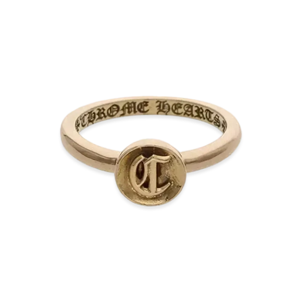 Chrome Hearts 22K Bubble Gum Alphabet Ring "Yellow Gold"