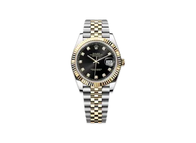 ROLEX Lady-Datejust Oystersteel & White Gold Diamonds "Black"