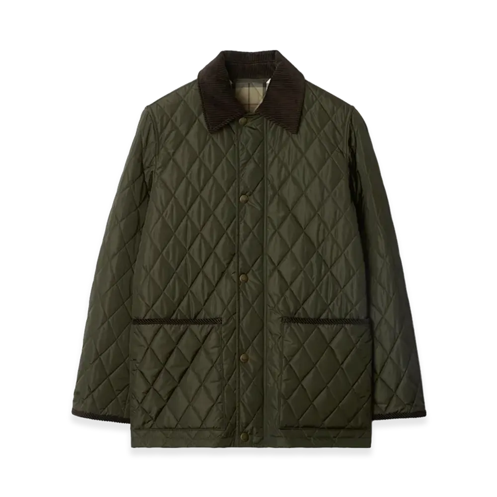 Burberry Women's Quilted Nylon Barn Jacket "Shale/Blush"