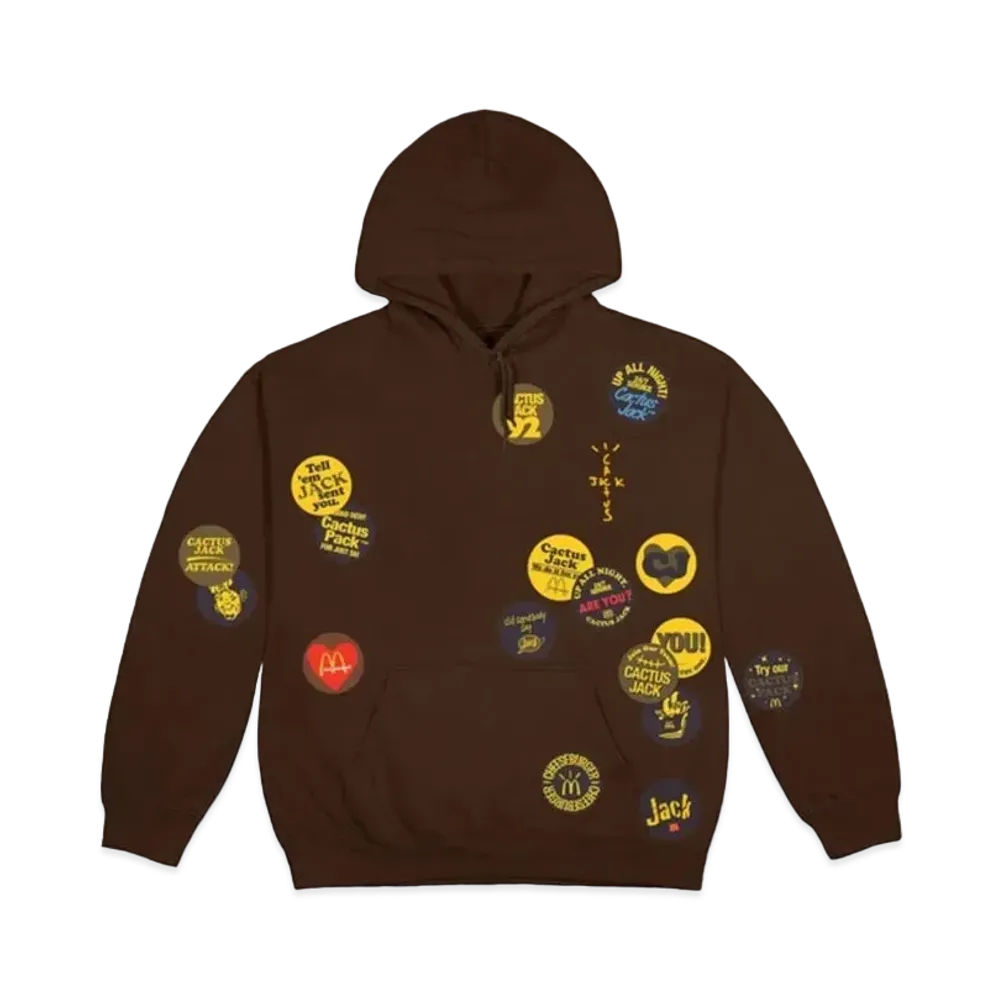 Travis Scott Cactus Jack x McDonald's Sticker Bomb Hoodie "Brown"