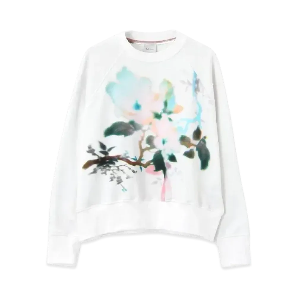 Paul Smith Women's Lens Blur Botanical Sweatshirt "White"