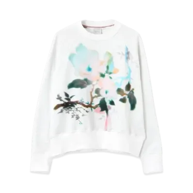 Paul Smith Women's Lens Blur Botanical Sweatshirt "White"