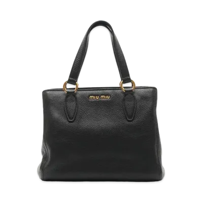 MIU MIU 2Way Leather Handle Bag "Black"