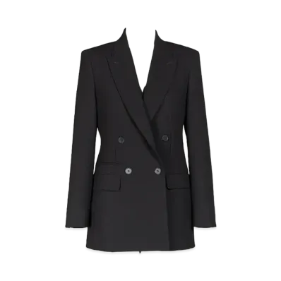 Max Mara Aere Wool Crepe Double-Breasted Blazer "Black"