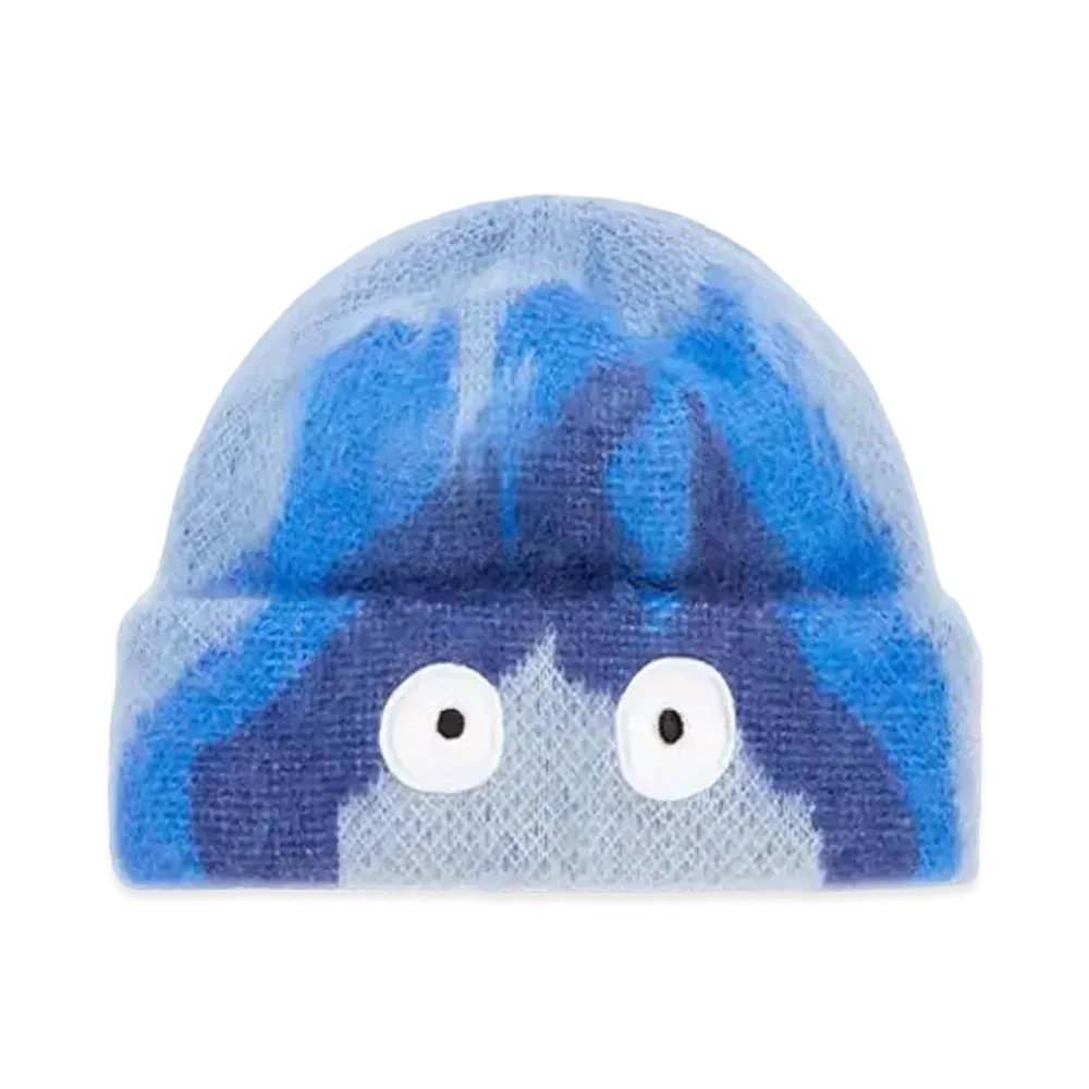 LOEWE x Howl's Moving Castle Calcifer Beanie In Mohair and Wool Blend "Blue/Light Blue"
