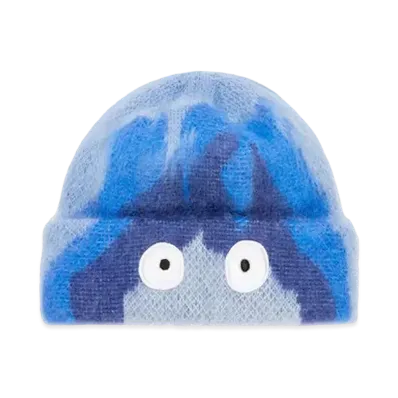 LOEWE x Howl's Moving Castle Calcifer Beanie In Mohair and Wool Blend "Blue/Light Blue"