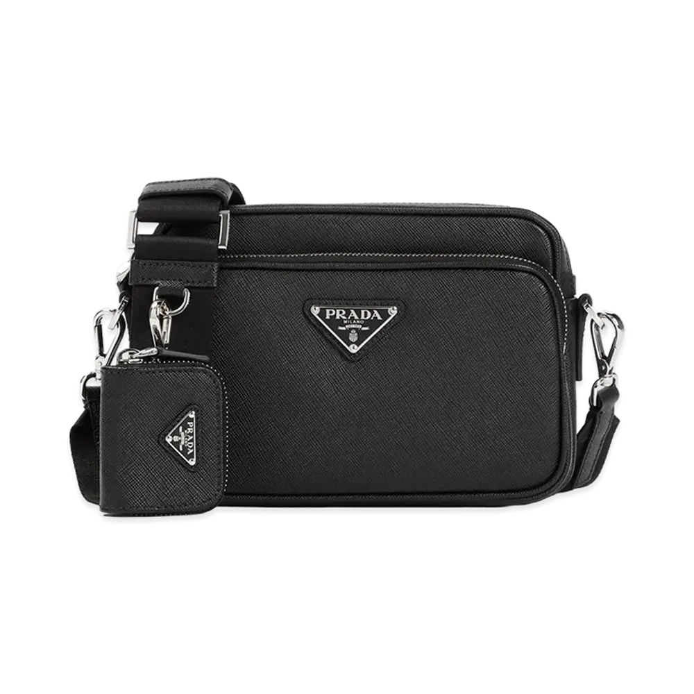 PRADA Saffiano Crossbody Bag "Black"