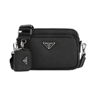 PRADA Saffiano Crossbody Bag "Black"
