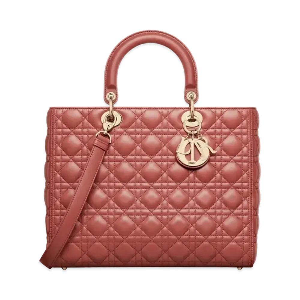 Dior Large Lady Bag Cannage Lambskin "Rust"