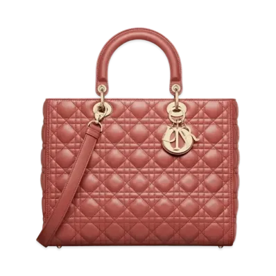 Dior Large Lady Bag Cannage Lambskin "Rust"