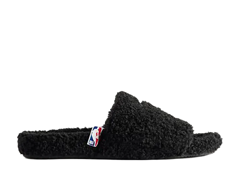 NBA × BALENCIAGA Furry Open Mule "Black/White"