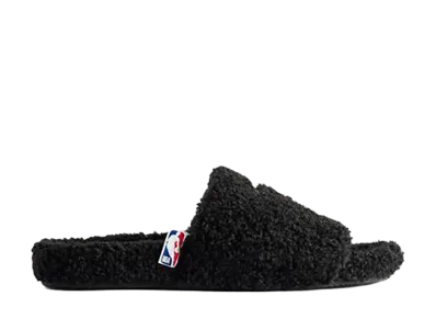 NBA × BALENCIAGA Furry Open Mule "Black/White"
