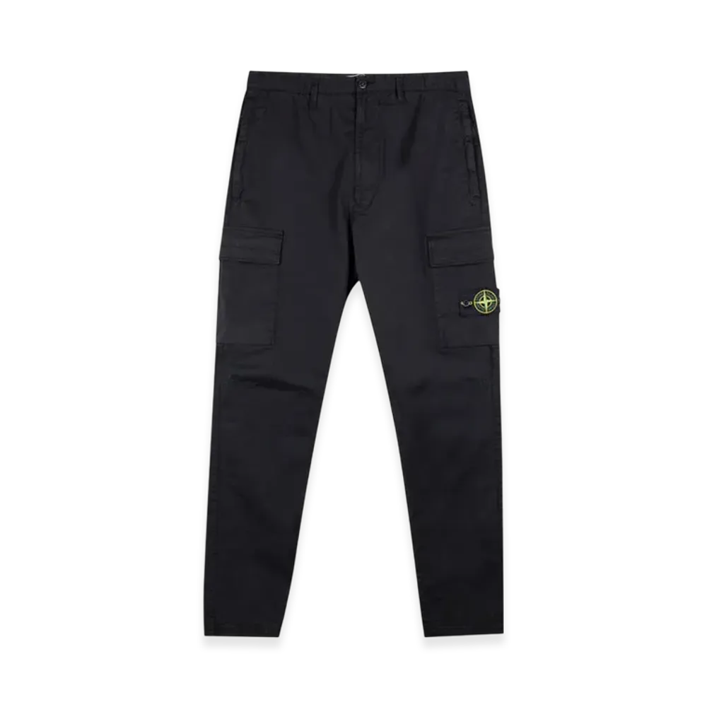 Stone Island 30410 Supima Cotton Twill Stretch-TC Regular Fit Cargo Pants - 24SS "Black"