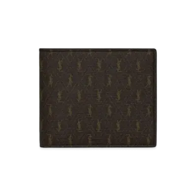 SAINT LAURENT Le Monogramme East/West Wallet With Coin Pouch In Saint Laurent Monogram Canvas "Chestnut"