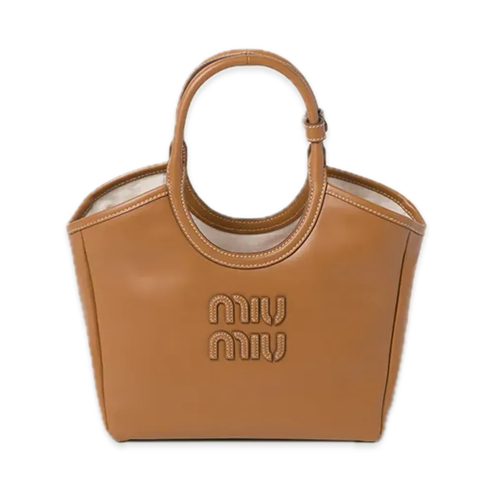MIU MIU Ivy Leather Bag "Cognac"