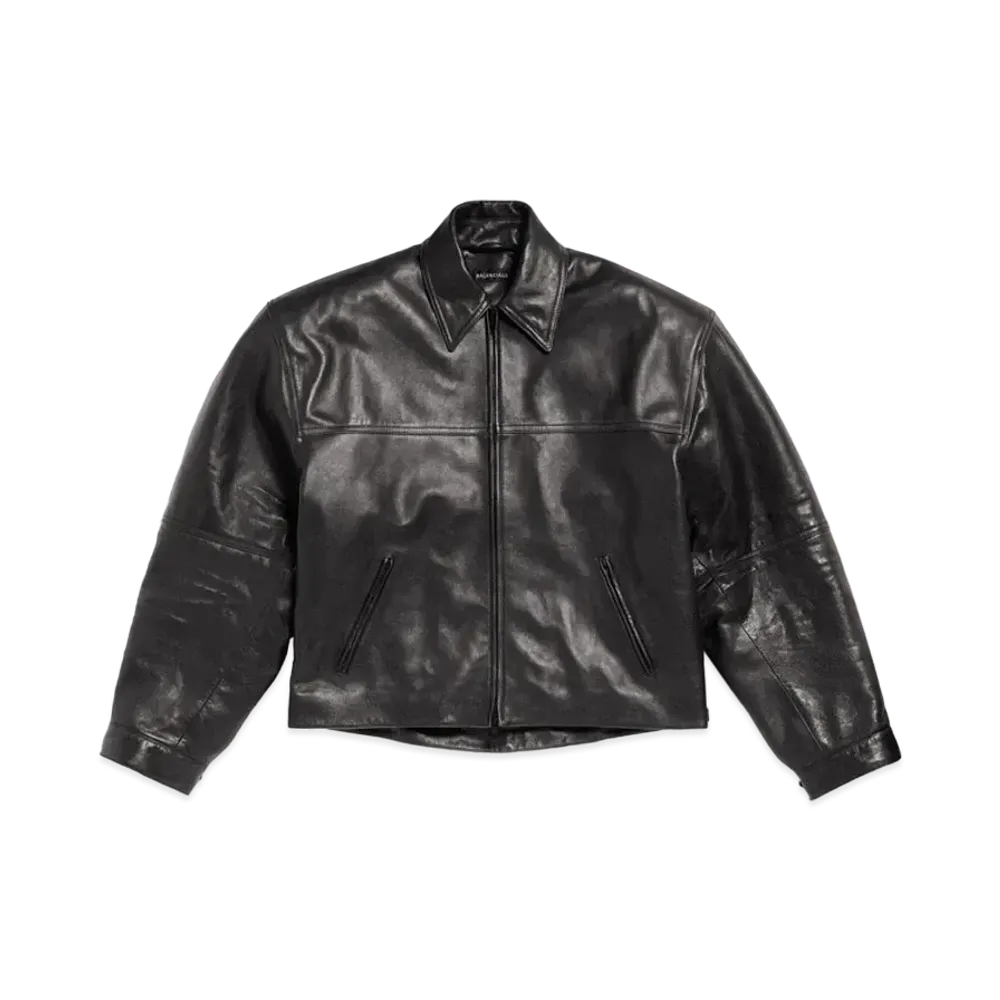 BALENCIAGA Men's Cocoon Kick Jacket Vintage Effect Calfskin "Black"